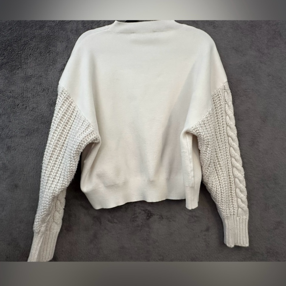 ZARA Knitted Sweater Woman’s Size Small Ivory Oversized Wool Soft Cottagecore - Picture 11 of 15